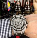 Royal Oak Offshore Diver AP Iced Out Replica Watch Silver Steel Case